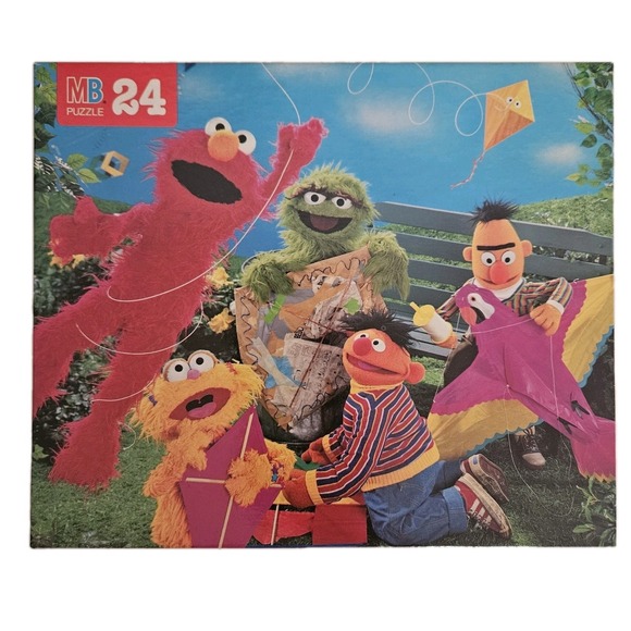 Sesame Street Puzzle 24 Piece Milton Bradley 1995 Bert Ernie Oscar Elmo Sealed - Picture 1 of 6